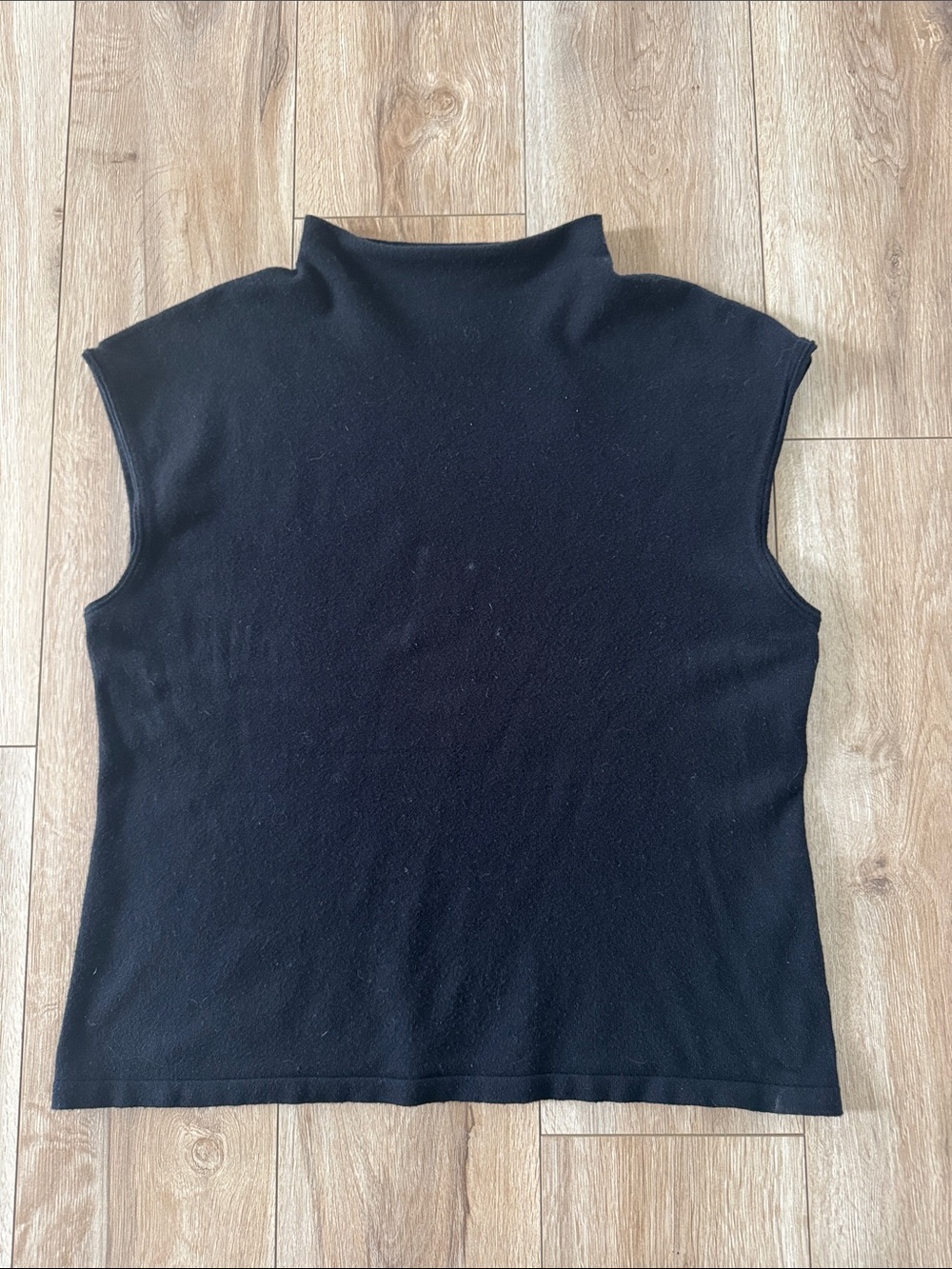Classic Classy Black Mock Neck Sleeveless Sophisticated Office Tank Top Sweater